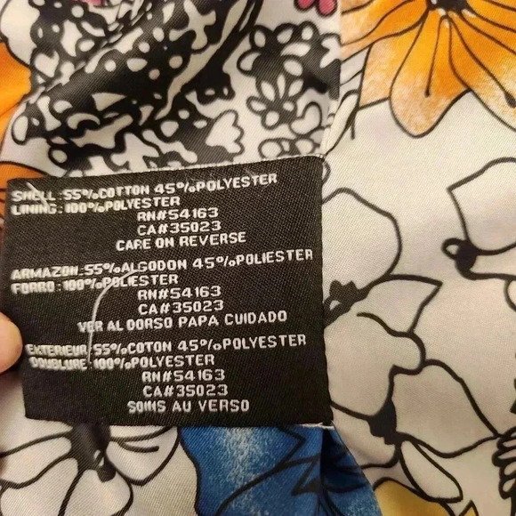 Nine West Ladies trench coat XL black and floral - Picture 7 of 8